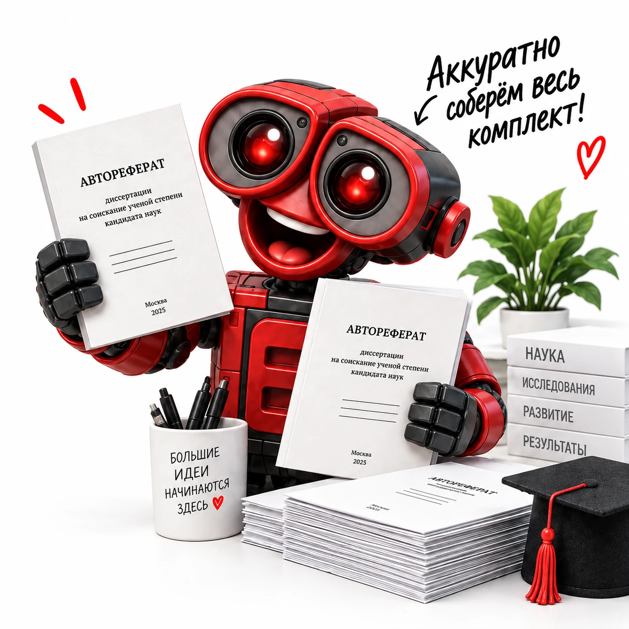 Печать авторефератов — иллюстрация студии ТЕКСТ