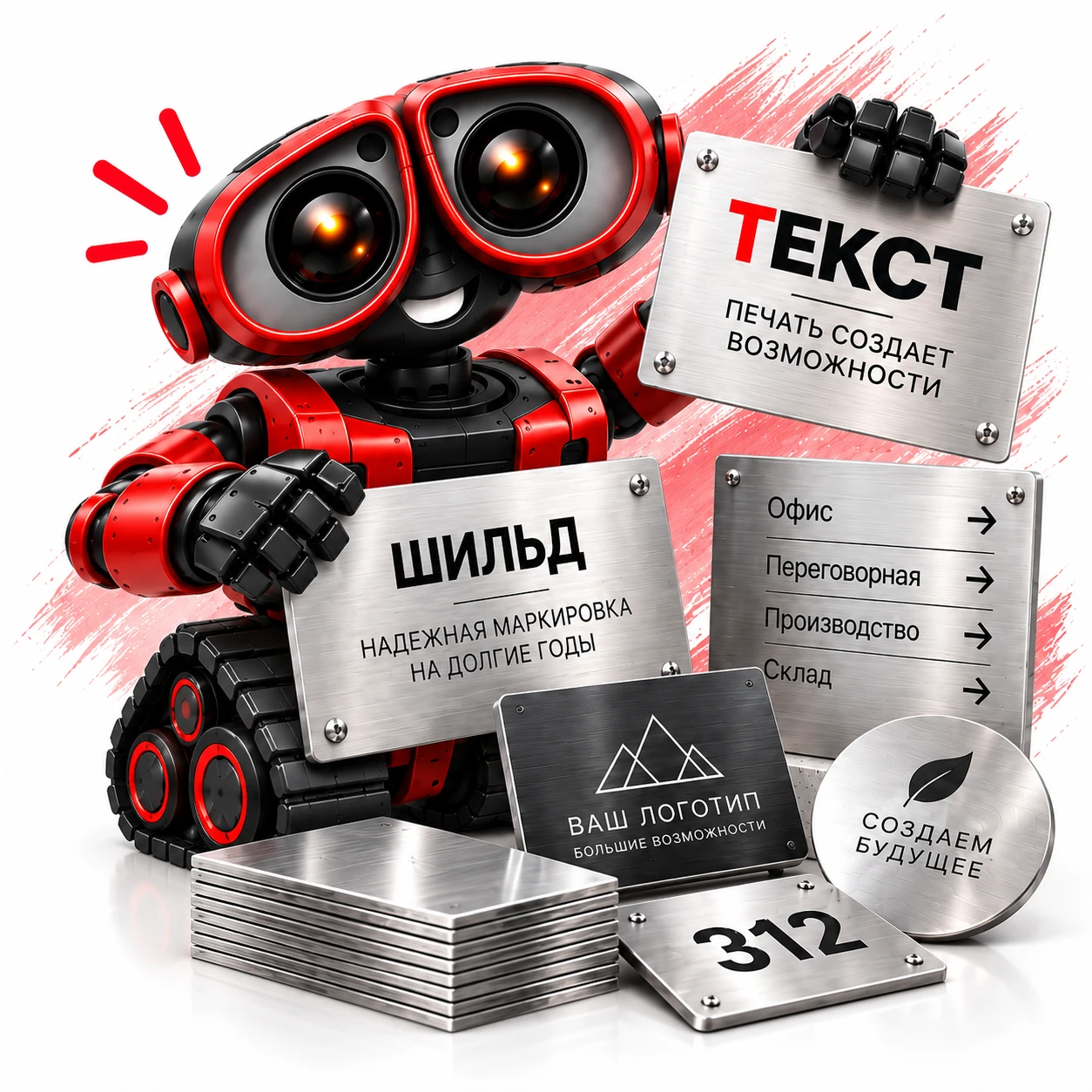 UV-печать на металле — иллюстрация студии ТЕКСТ